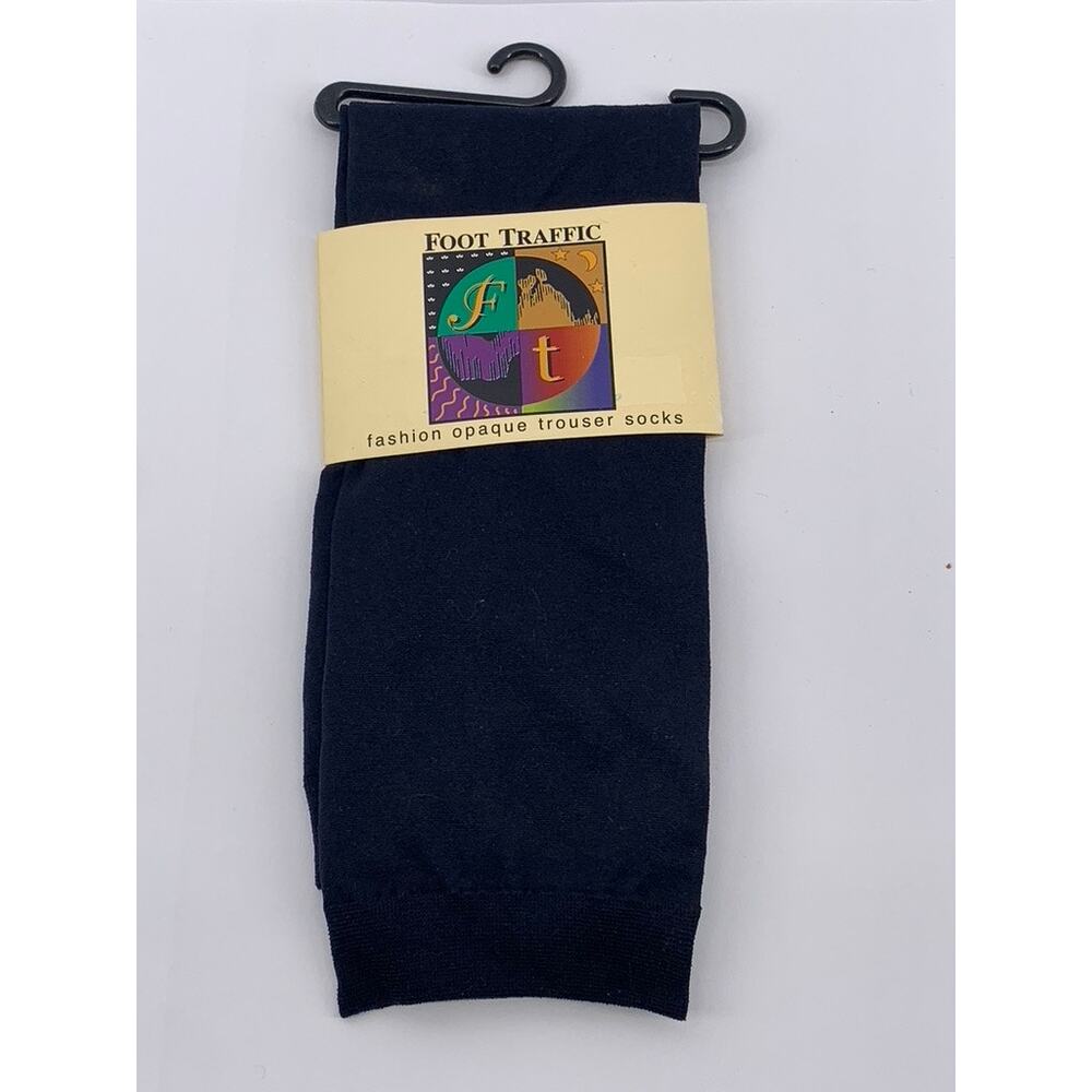 FOOT TRAFFIC Women's Navy Fashion Opaque Trouser Socks SZ OS